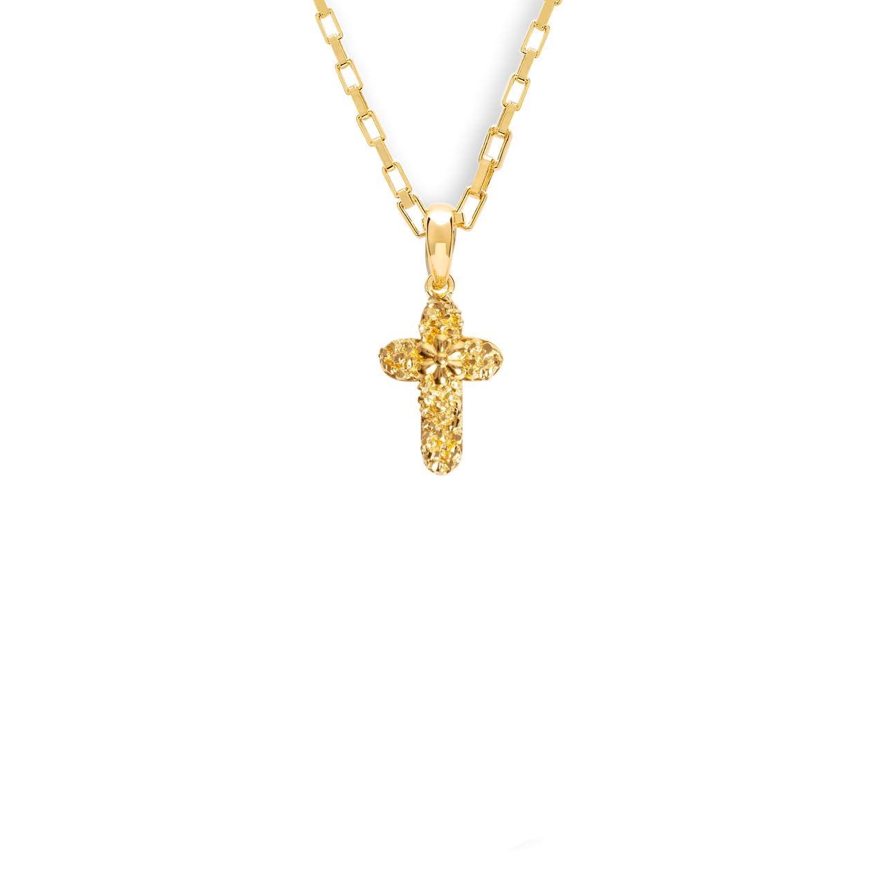 VC064 SMALL FLOWER CROSS PENDANT NECKLACE