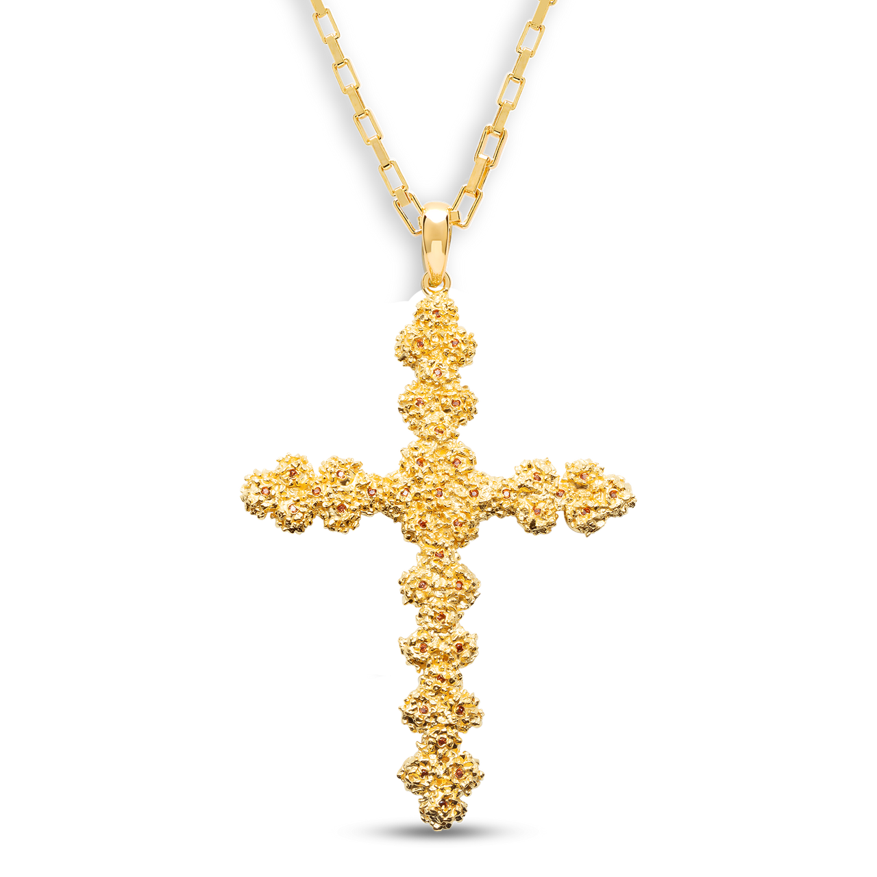 VC043 LARGE RUBY CROSS NECKLACE