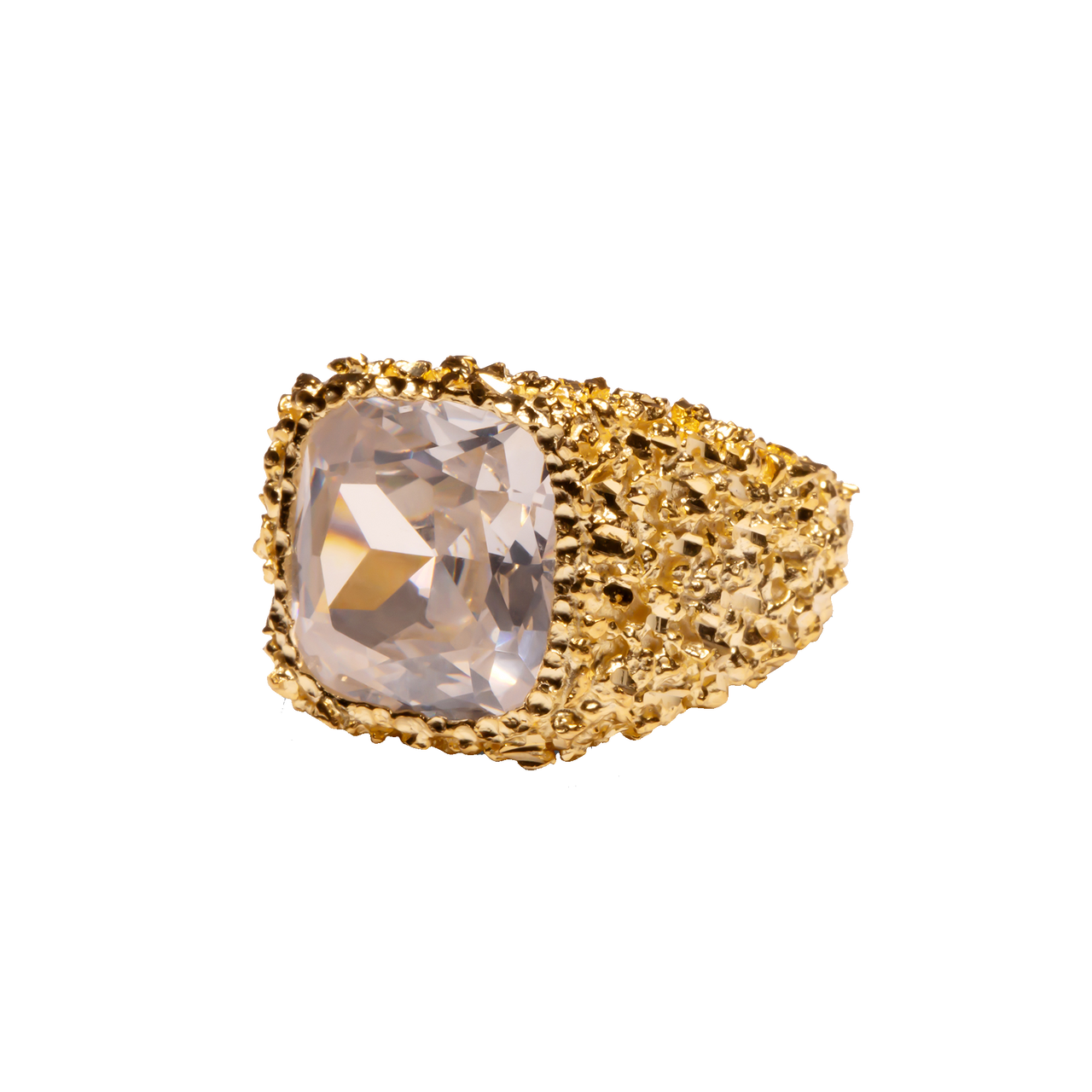 VC078 LARGE SQUARE CRYSTAL RING