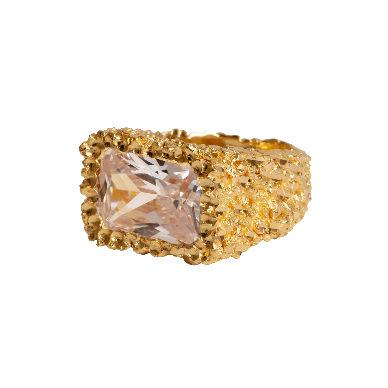 VC071 RECTANGLE CRYSTAL RING